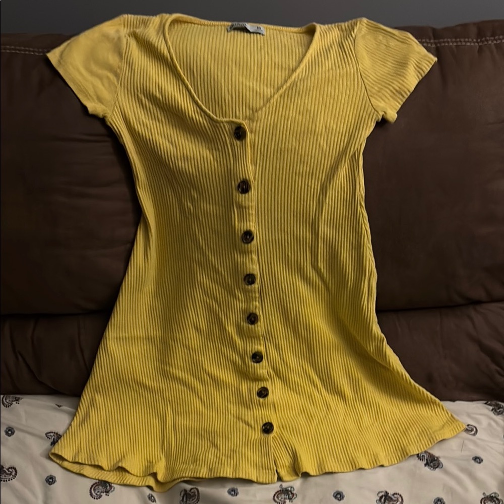 Hollister Gold Cap Sleeve Fitted Mini Dress